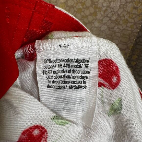 PINK Victorias Secret Red White Cherry Boxer Sleep Pajama Shorts Large - Picture 4 of 8
